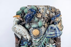 Paar glasierte chinesische Keramikfliesen, China, frühes 20. Jahrhundert