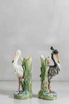 Coppia di vasi da fiori in ceramica smaltata di Delphin Massier, Francia, circa 1890.