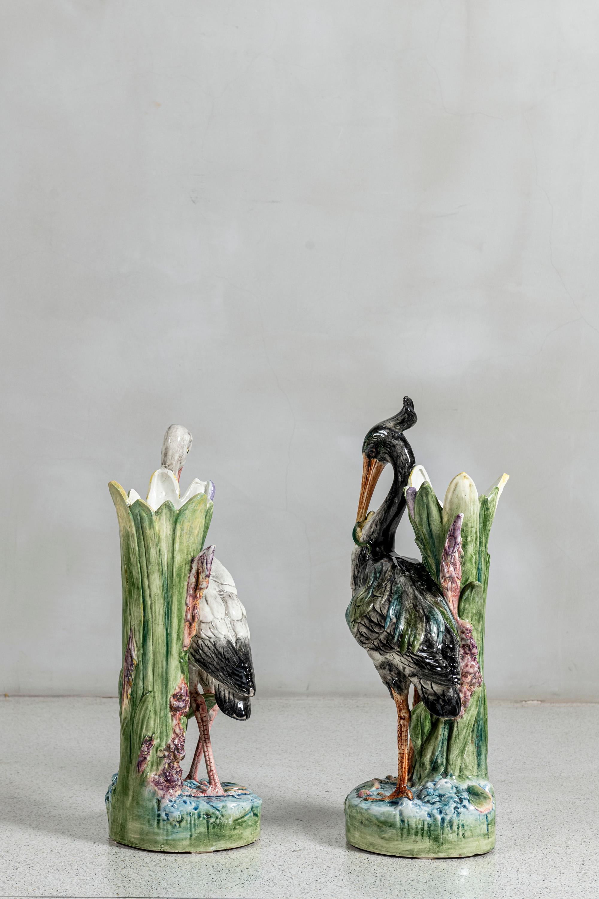 Smaltato Coppia di vasi da fiori in ceramica smaltata di Delphin Massier, Francia, circa 1890. in vendita