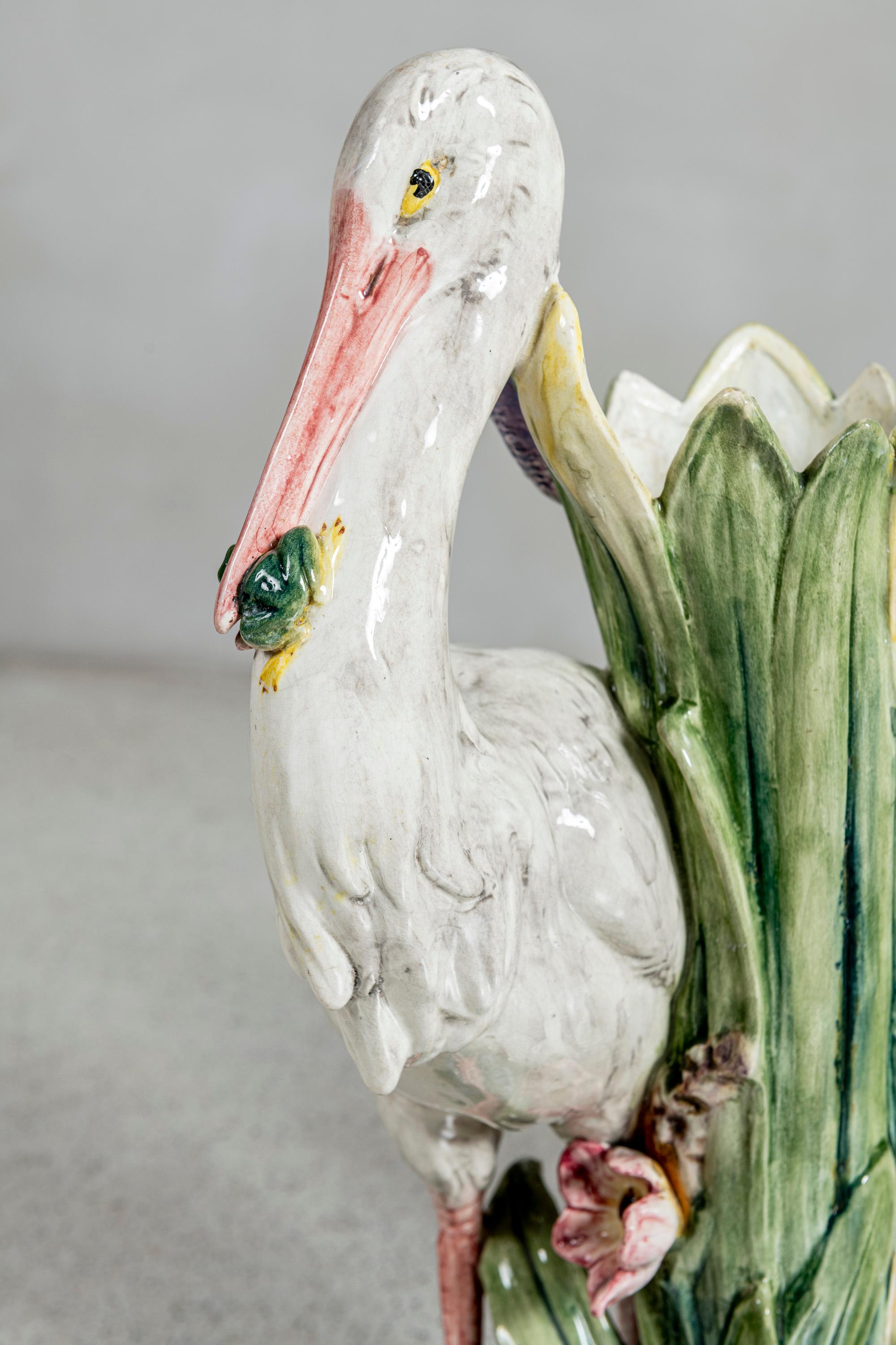 Pair of Glazed Ceramic Flower Vases by Delphine Massier, France, circa 1890. For Sale 3