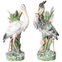 Pair of Glazed Ceramic Flower Vases by Delphine Massier, France, circa 1890