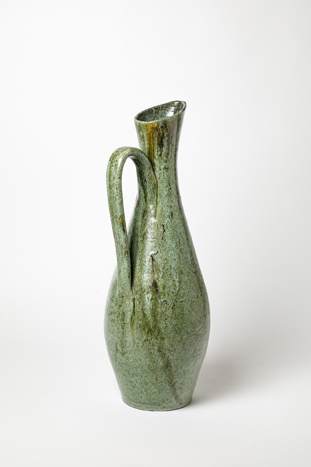 Paire de pichets en céramique émaillée d'Accolay, vers 1960-1970. en vente 1