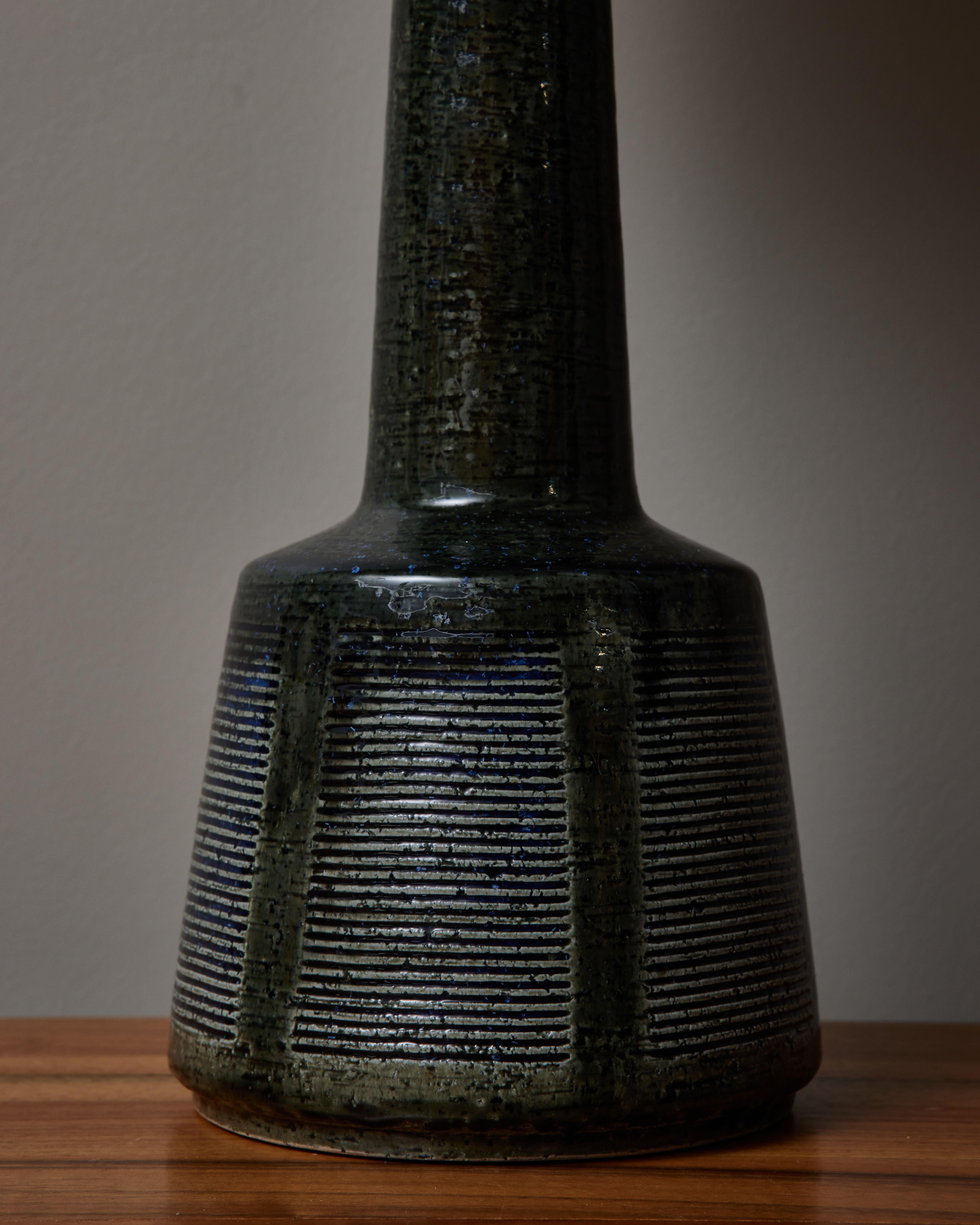 Danish Pair of Glazed Ceramic Table Lamps by Esben Bredsdorff Klint