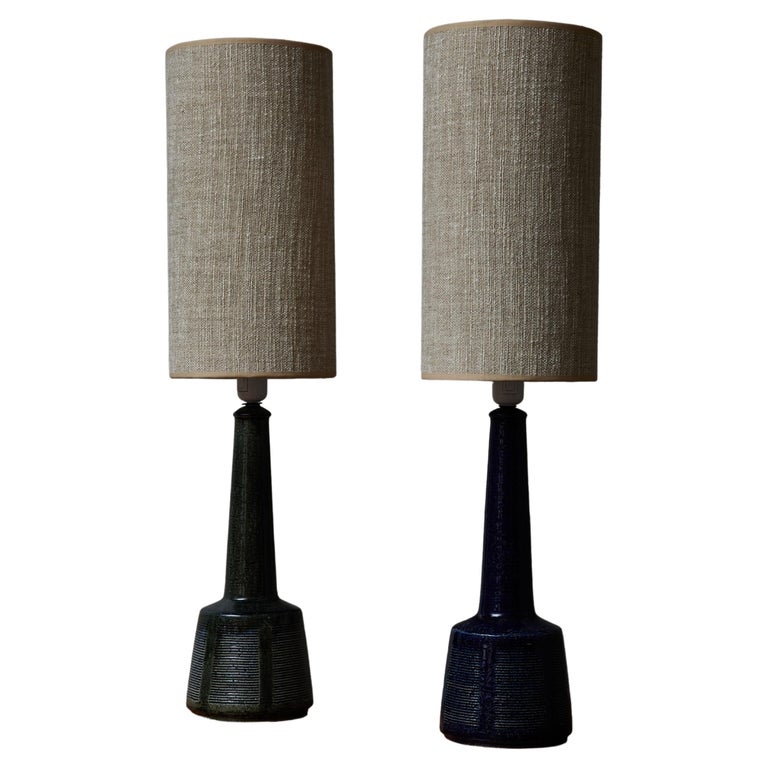 Pair of Glazed Ceramic Table Lamps by Esben Bredsdorff Klint For Sale