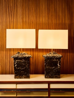 Pair of Glazed Ceramic Table Lamps by Leo Nataf