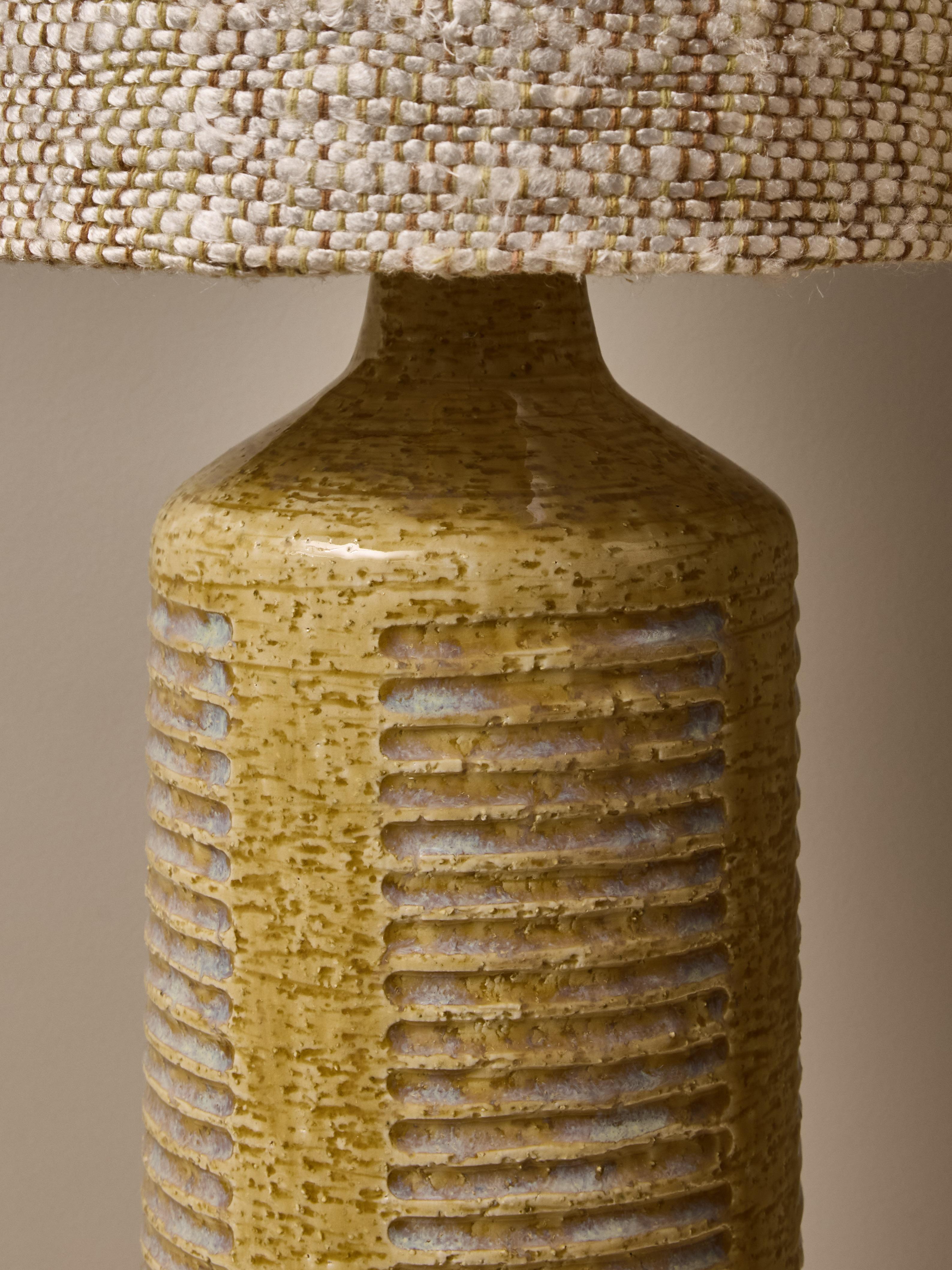 Danish Pair of Glazed Ceramic Table Lamps by Per Linneman-Schmidt for Palshus mod. DL27 For Sale