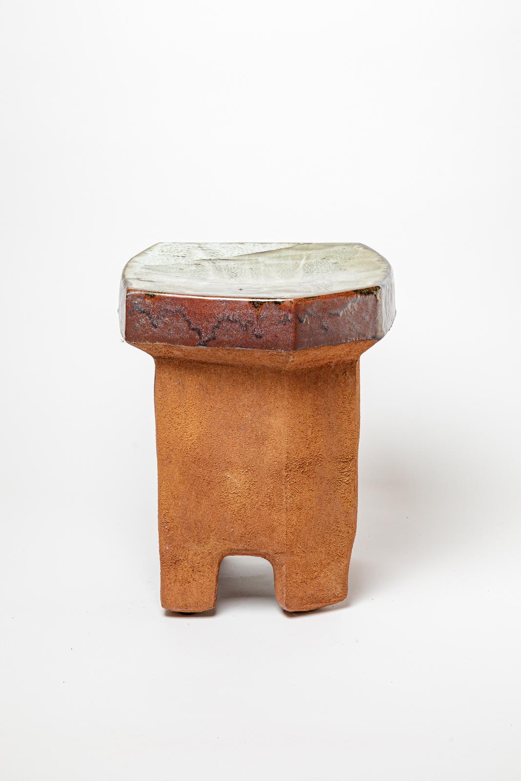 Paire de tables ou tabourets en céramique émaillée de Marie-Lucie Trinquand, 2025. Neuf - En vente à Saint-Ouen, FR
