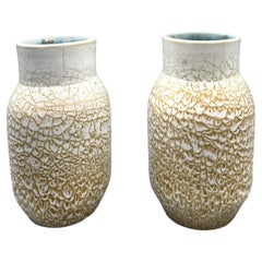 Paire de vases en céramique émaillée, Accolay, France, vers 1950