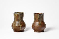 Pair of glazed ceramic vases by Albert Jacques, circa 1900.