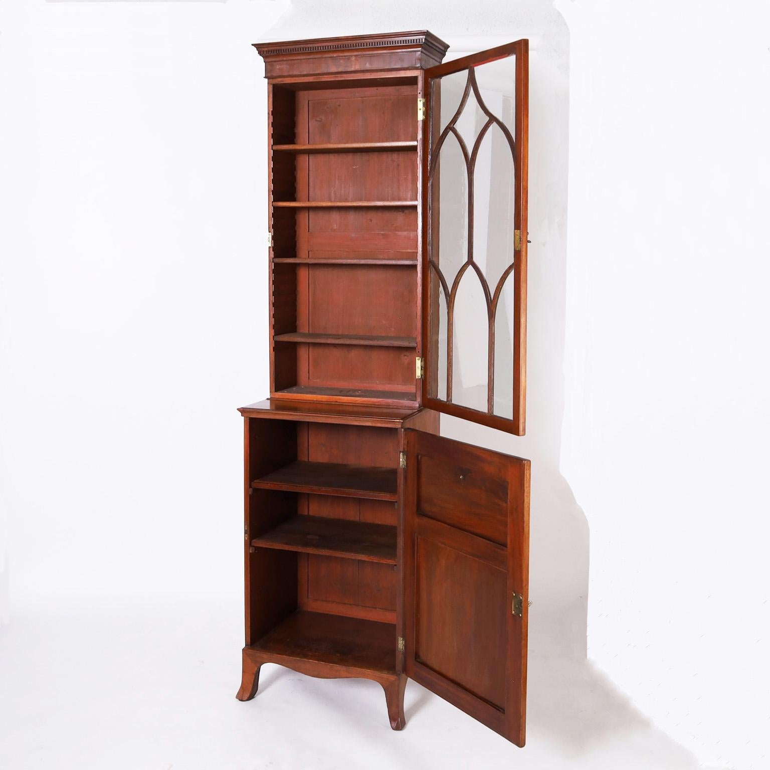 English Pair of Glazed Front Bookcases or Cabinets For Sale