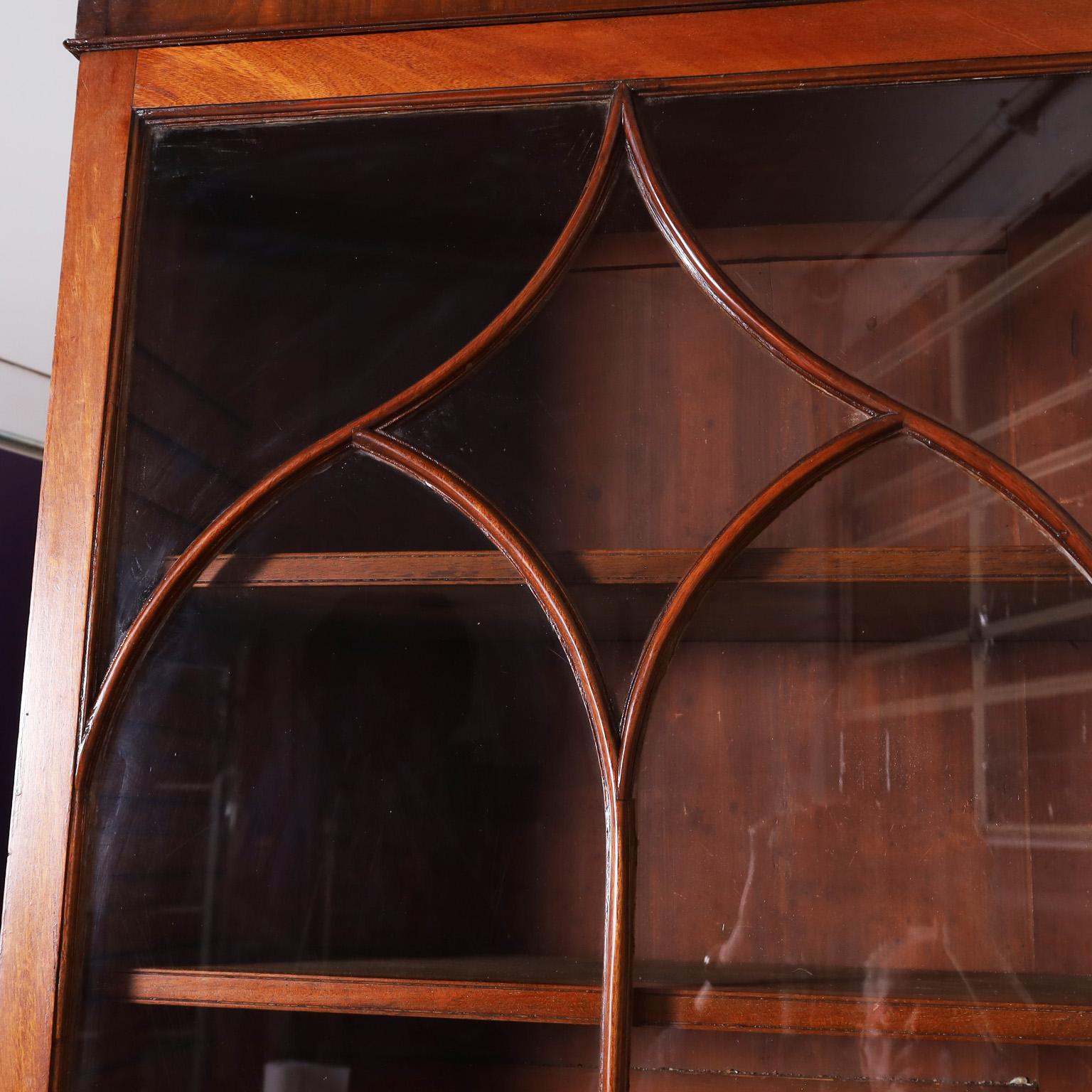 Pair of Glazed Front Bookcases or Cabinets In Good Condition For Sale In Palm Beach, FL
