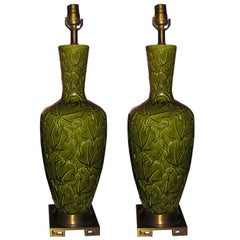 Pair of Glazed Porcelain Table Lamps Pair of Glazed Porcelain Table Lamps