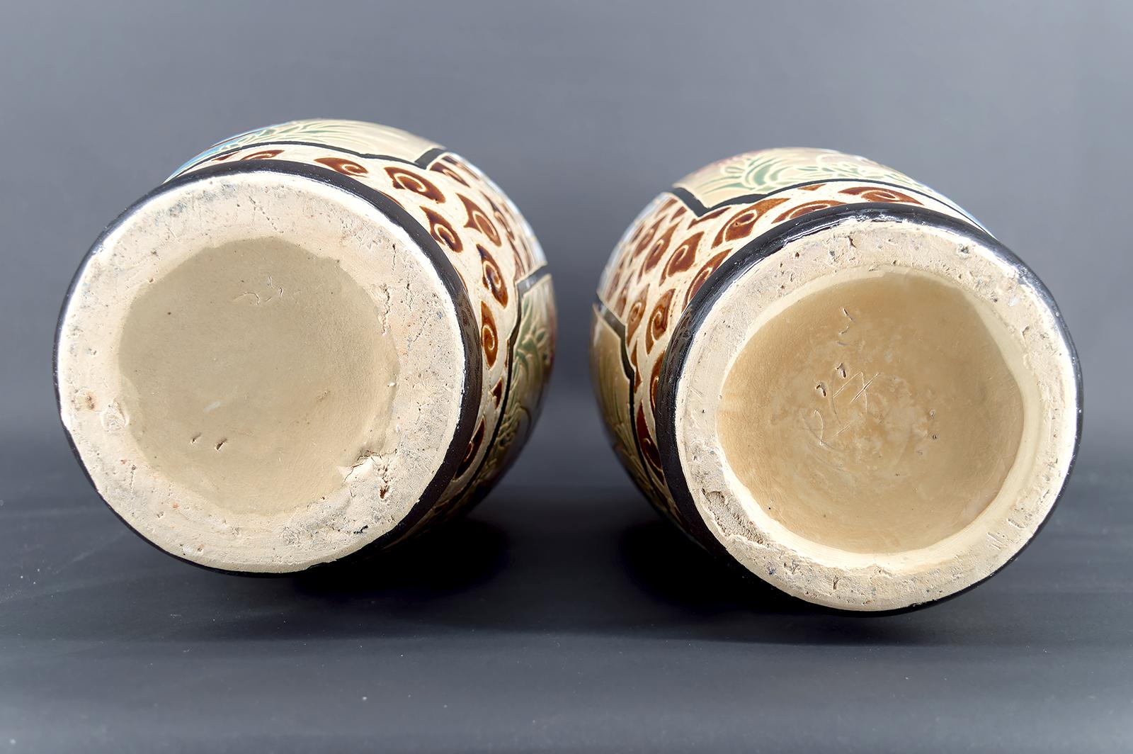 Pair of Glazed Stoneware Baluster Vases, Bien Hoa, Art Deco, Indochina, 1930's For Sale 2