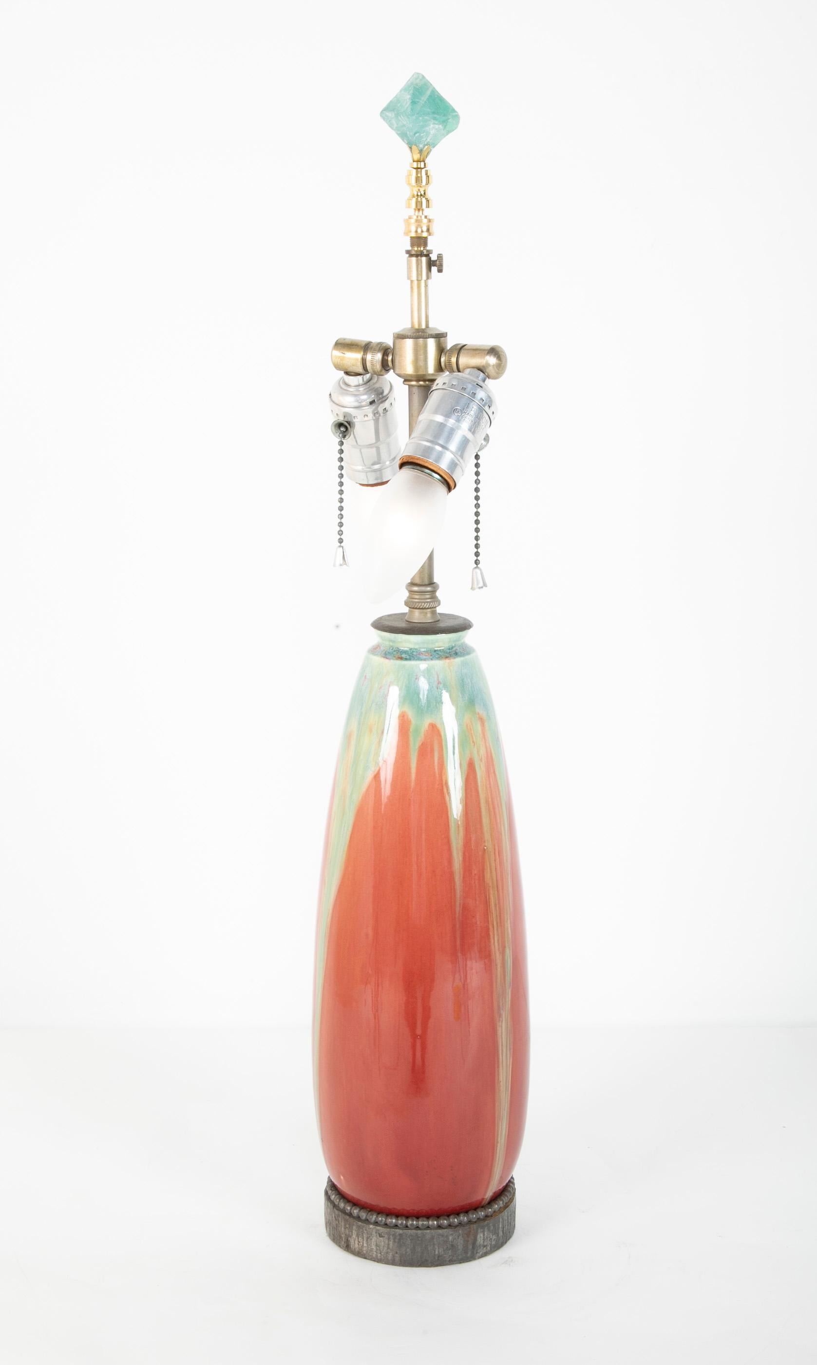 Beaux Arts Pair of Glazed Stoneware Pottery Lamps by Pierre-Adrien Dalpayrat & Louis Katona