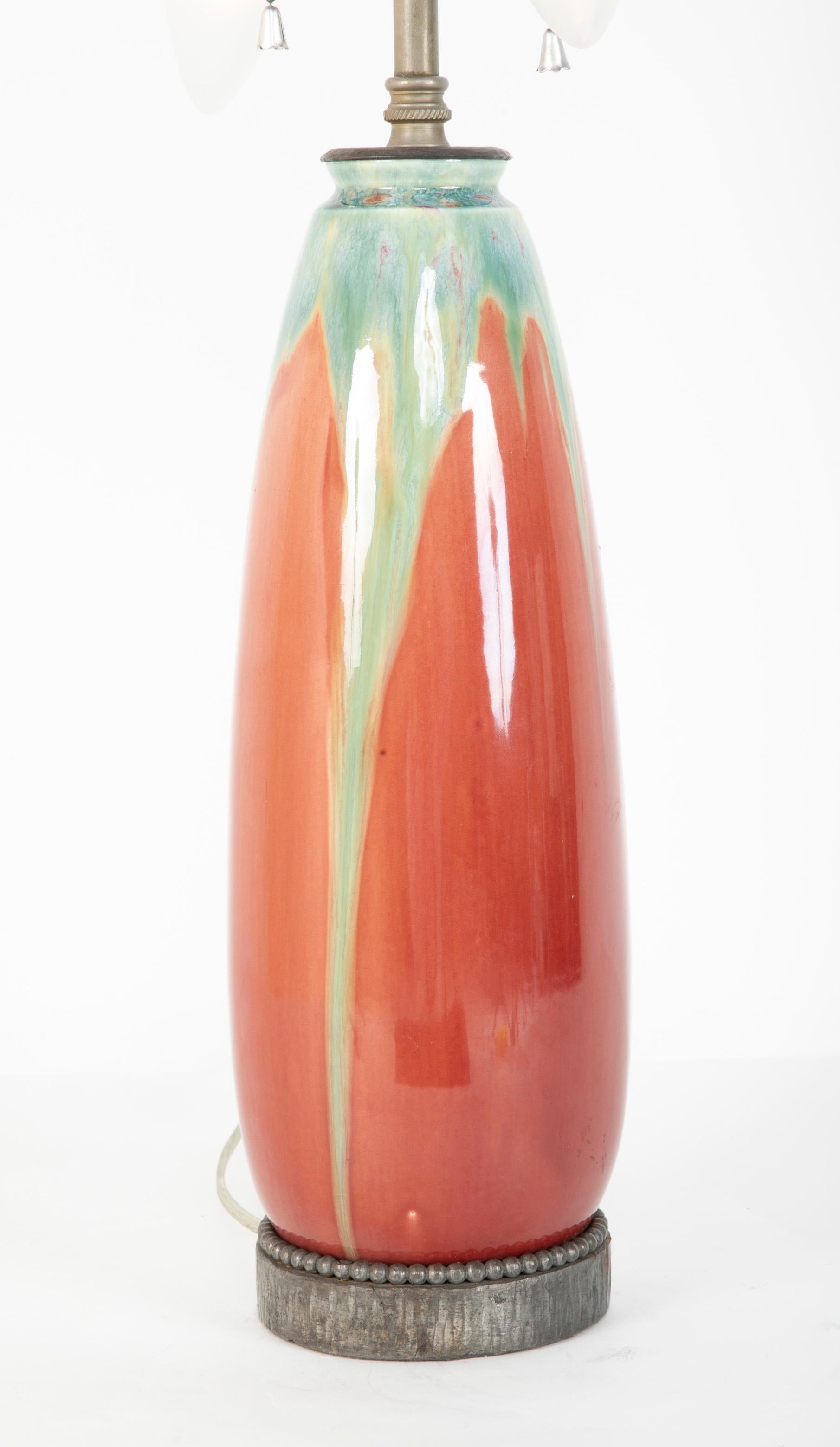 Pair of Glazed Stoneware Pottery Lamps by Pierre-Adrien Dalpayrat & Louis Katona In Good Condition In Stamford, CT
