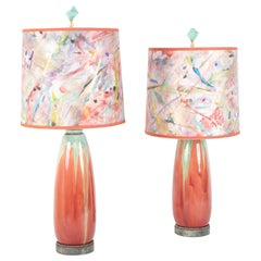 Pair of Glazed Stoneware Pottery Lamps by Pierre-Adrien Dalpayrat & Louis Katona