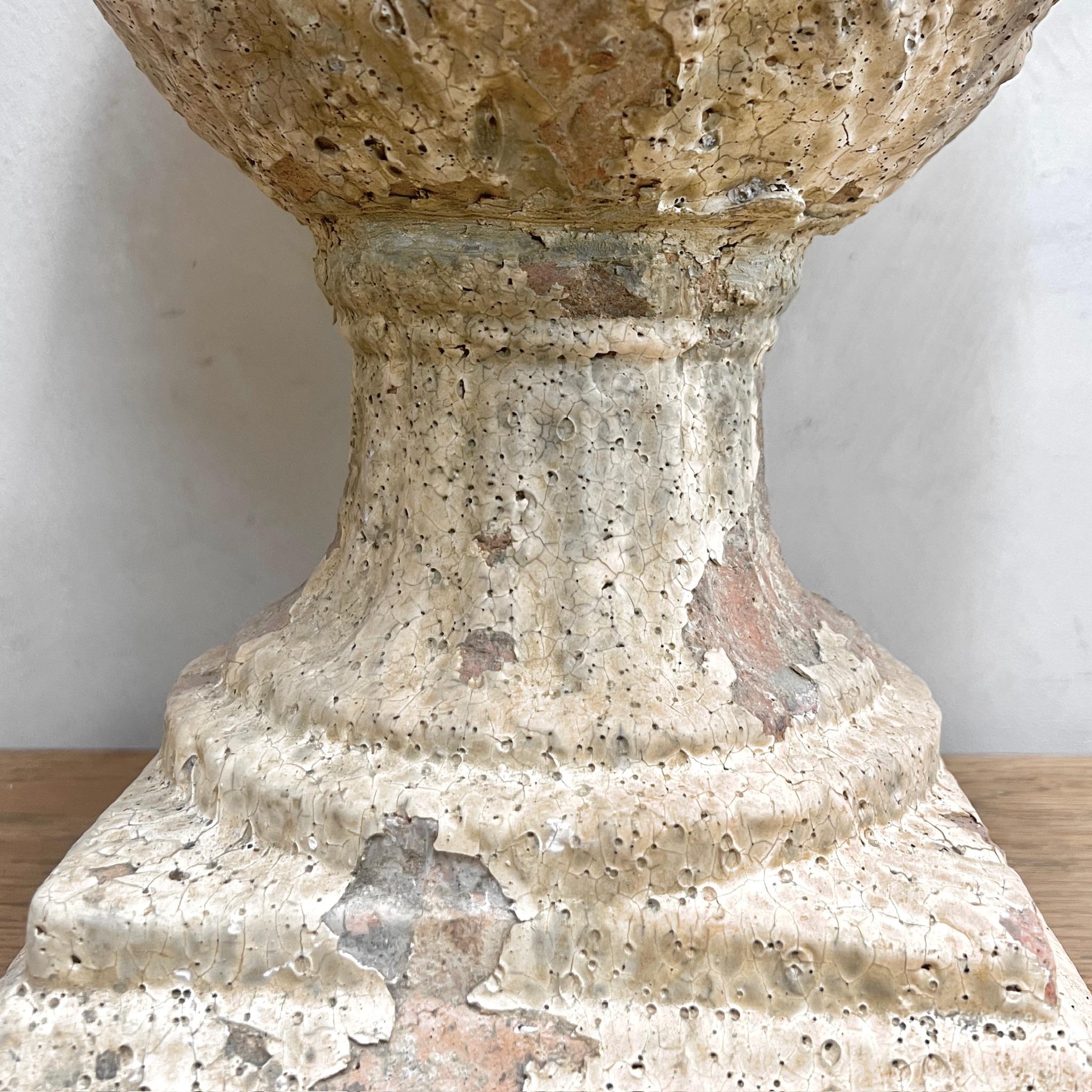 Pair of Glazed Terracotta Lidded Urns 13