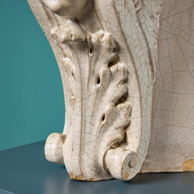 Pair of Glazed Terracotta Victorian Corbels For Sale at 1stDibs