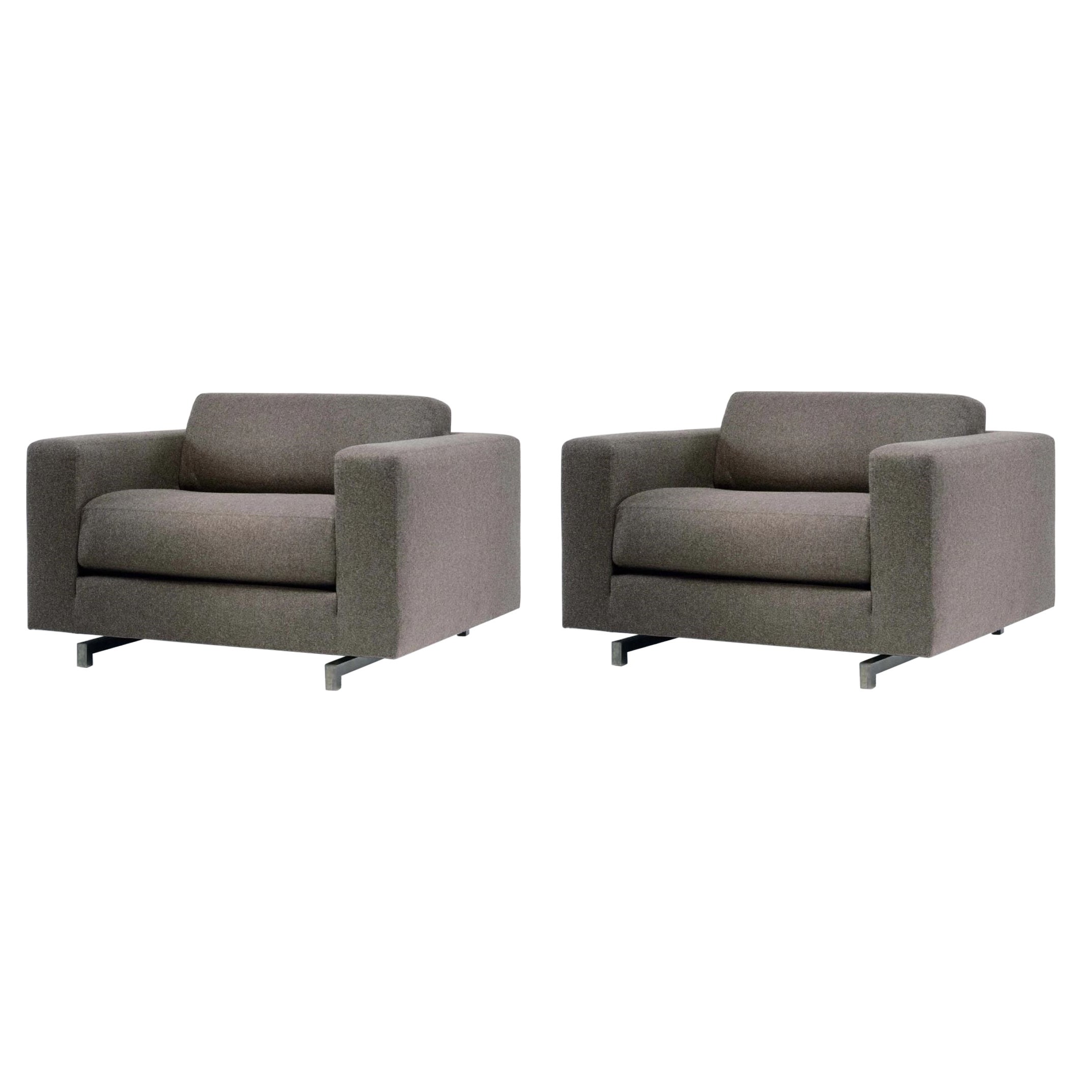 Pair of Glencoe Lounge Chairs and Matching Ottoman by Marmol Radziner