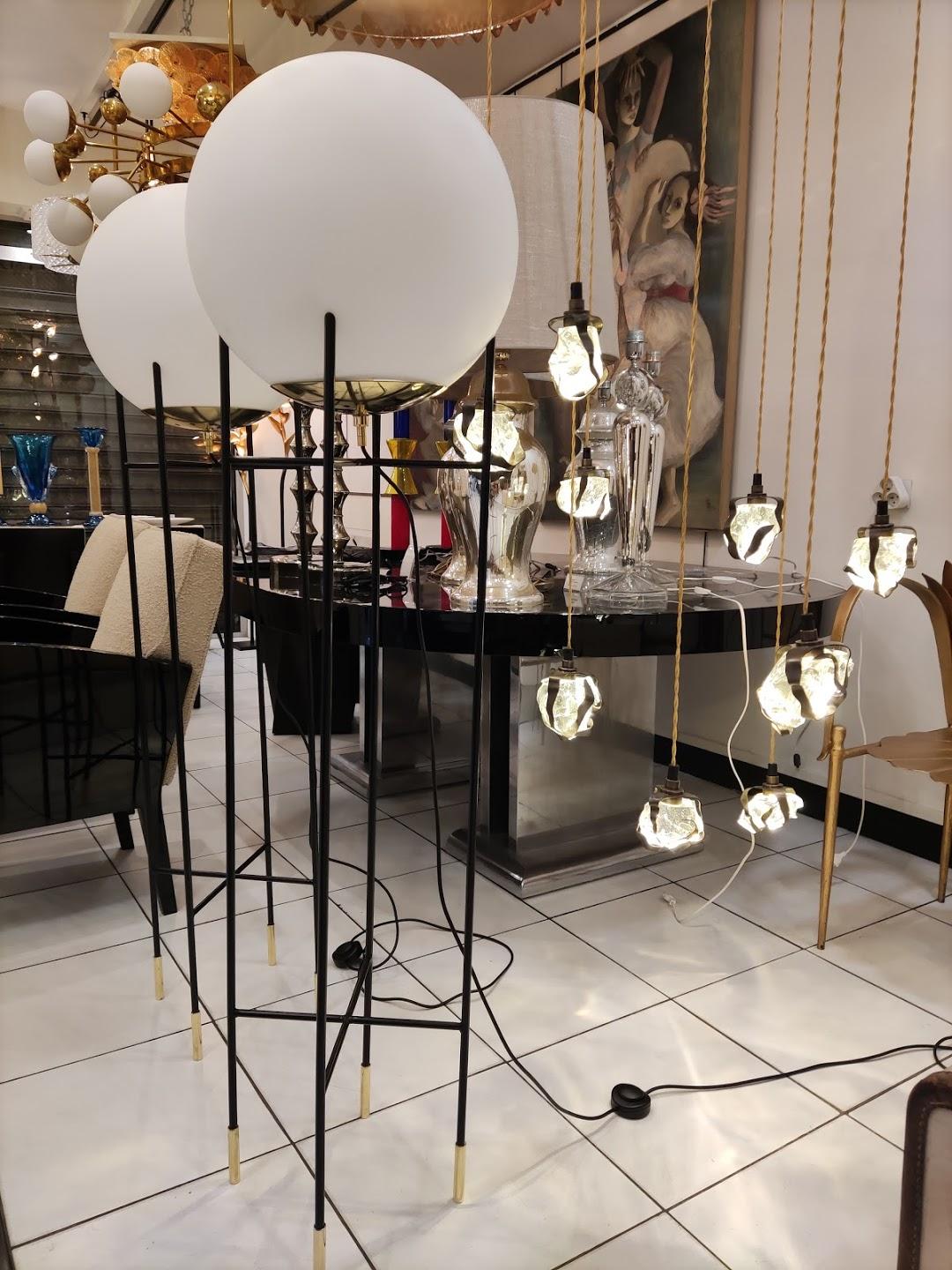 Pair of Globe Floor Lamps For Sale 4