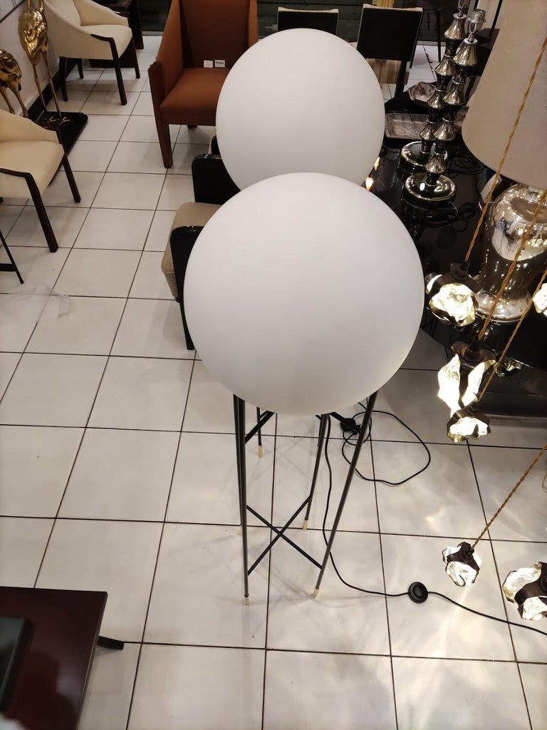 Pair of Globe Floor Lamps For Sale at 1stDibs