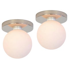 Paire de globes encastrés, recherche, luminaires, nickel, verre de 5 pouces, fabriqués sur commande