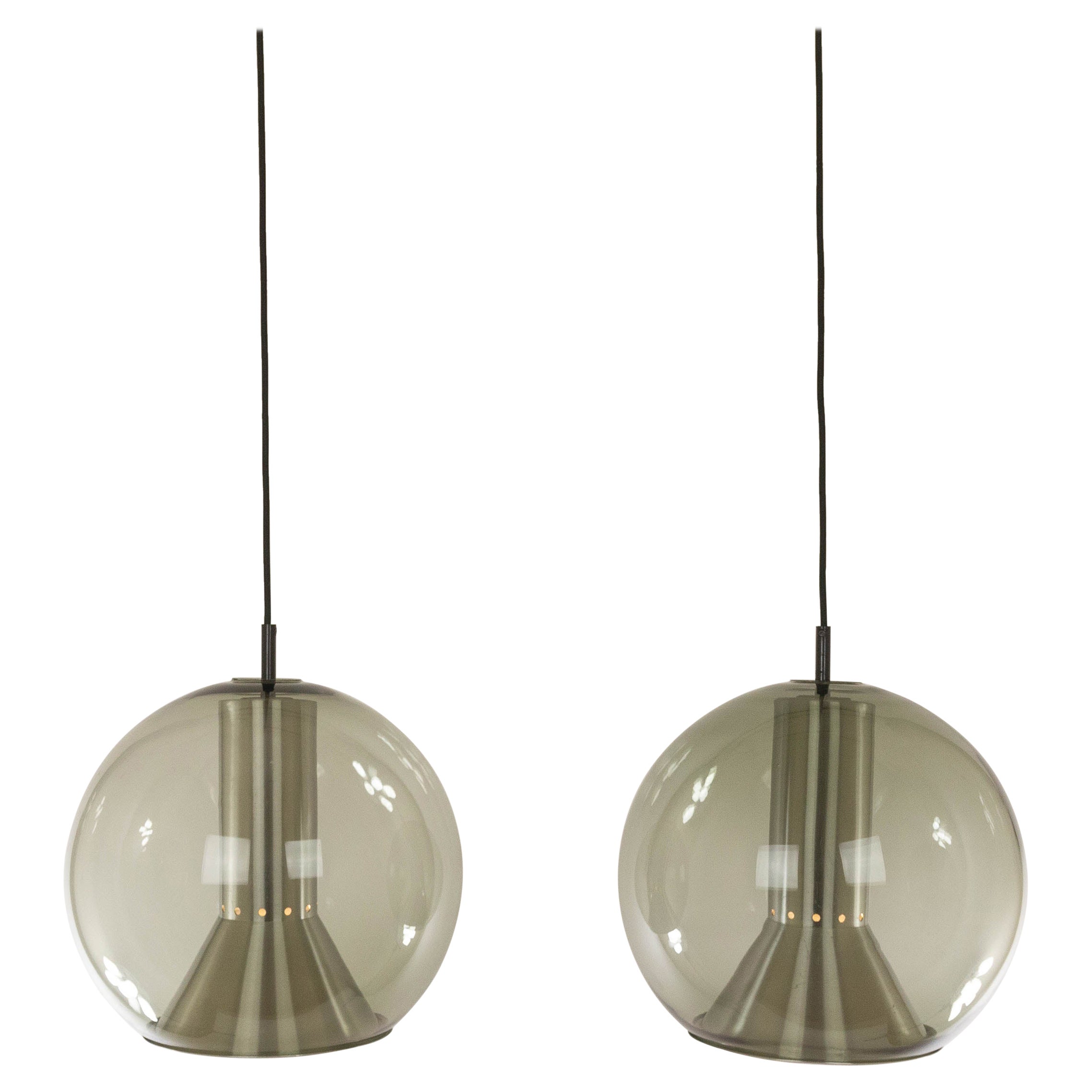 Pair of 'Globe' Pendants by Frank Ligtelijn for RAAK Amsterdam, 1970s