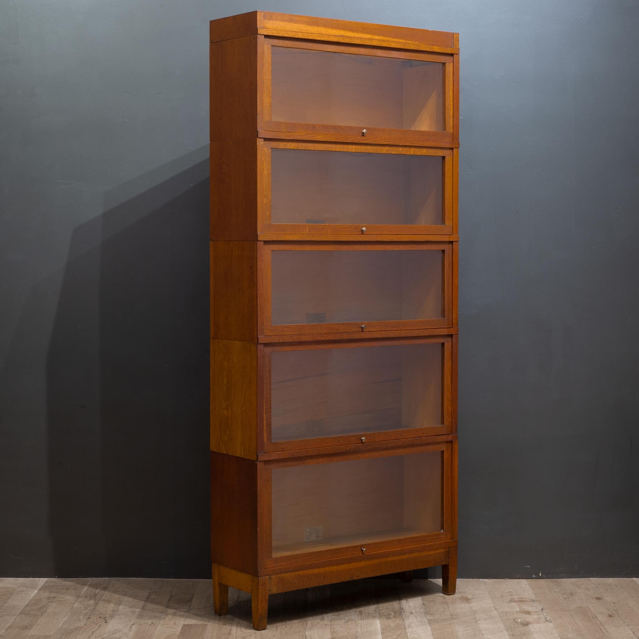 Pair of Globe-Wernicke 5 Stack Lawyer's Bookcases C.1940-Price is Per Piece 4