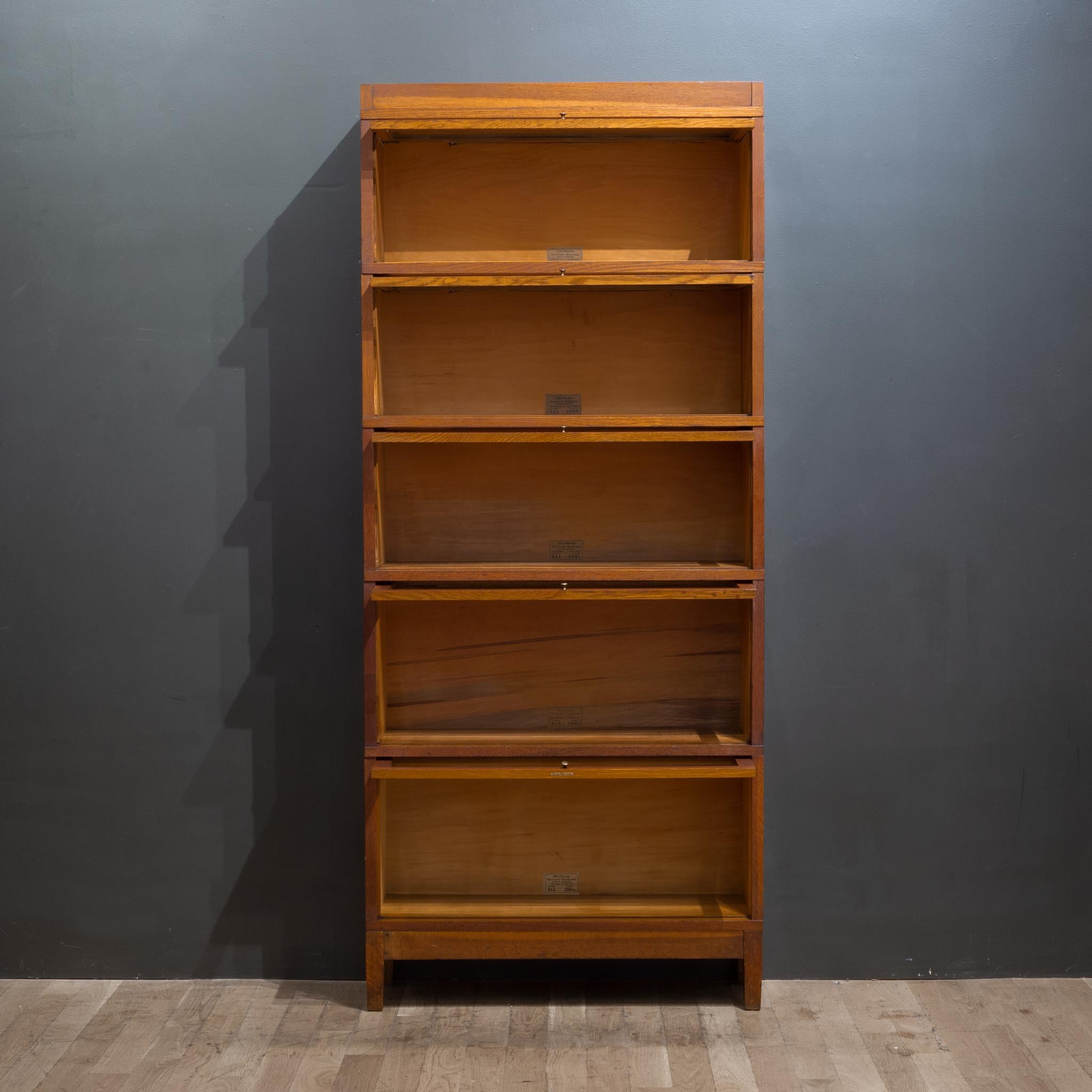 Pair of Globe-Wernicke 5 Stack Lawyer's Bookcases C.1940-Price is Per Piece 5
