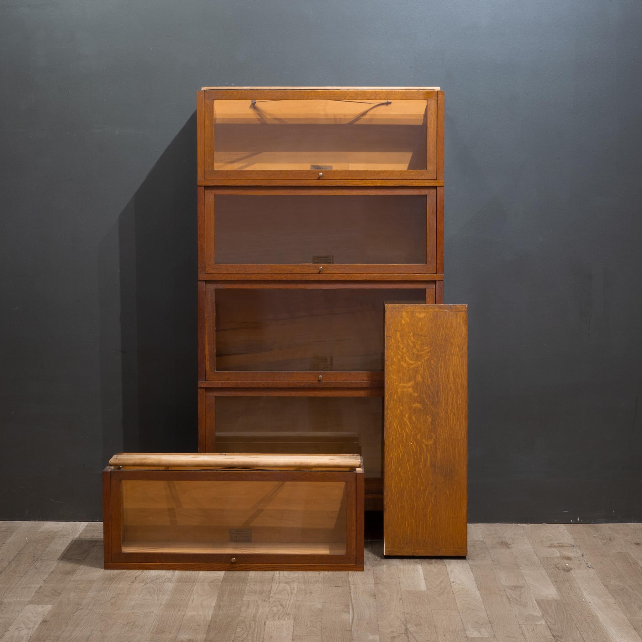 Pair of Globe-Wernicke 5 Stack Lawyer's Bookcases C.1940-Price is Per Piece 12