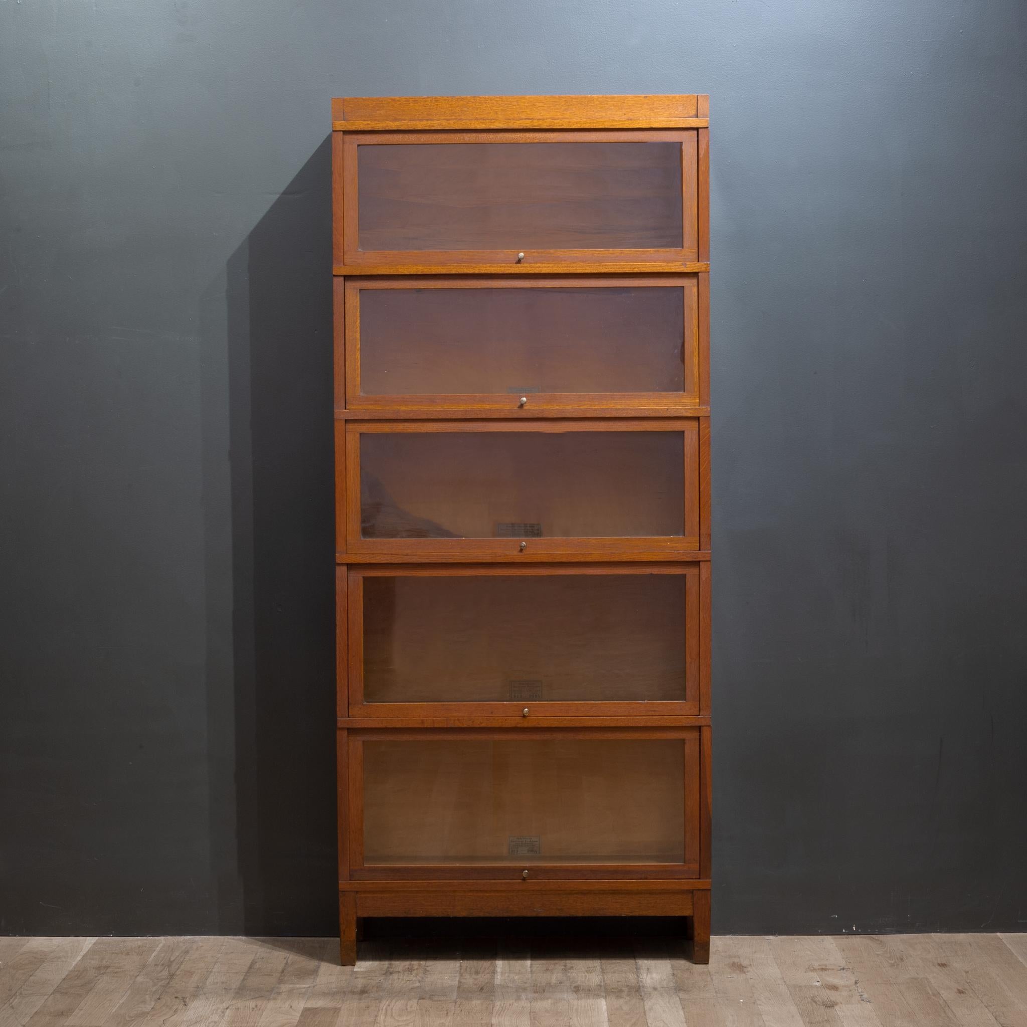 Industrial Pair of Globe-Wernicke 5 Stack Lawyer's Bookcases C.1940-Price is Per Piece