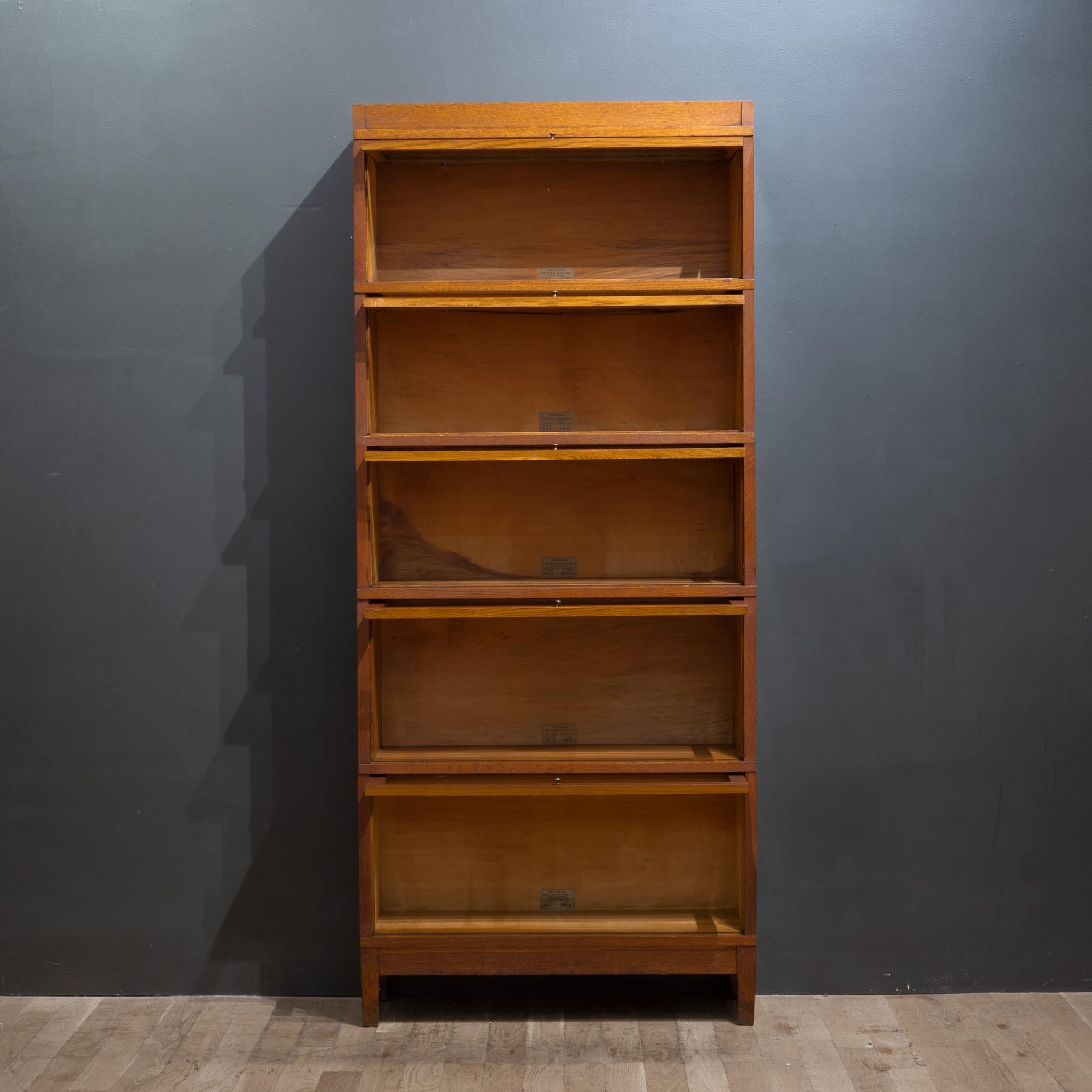 20th Century Pair of Globe-Wernicke 5 Stack Lawyer's Bookcases C.1940-Price is Per Piece