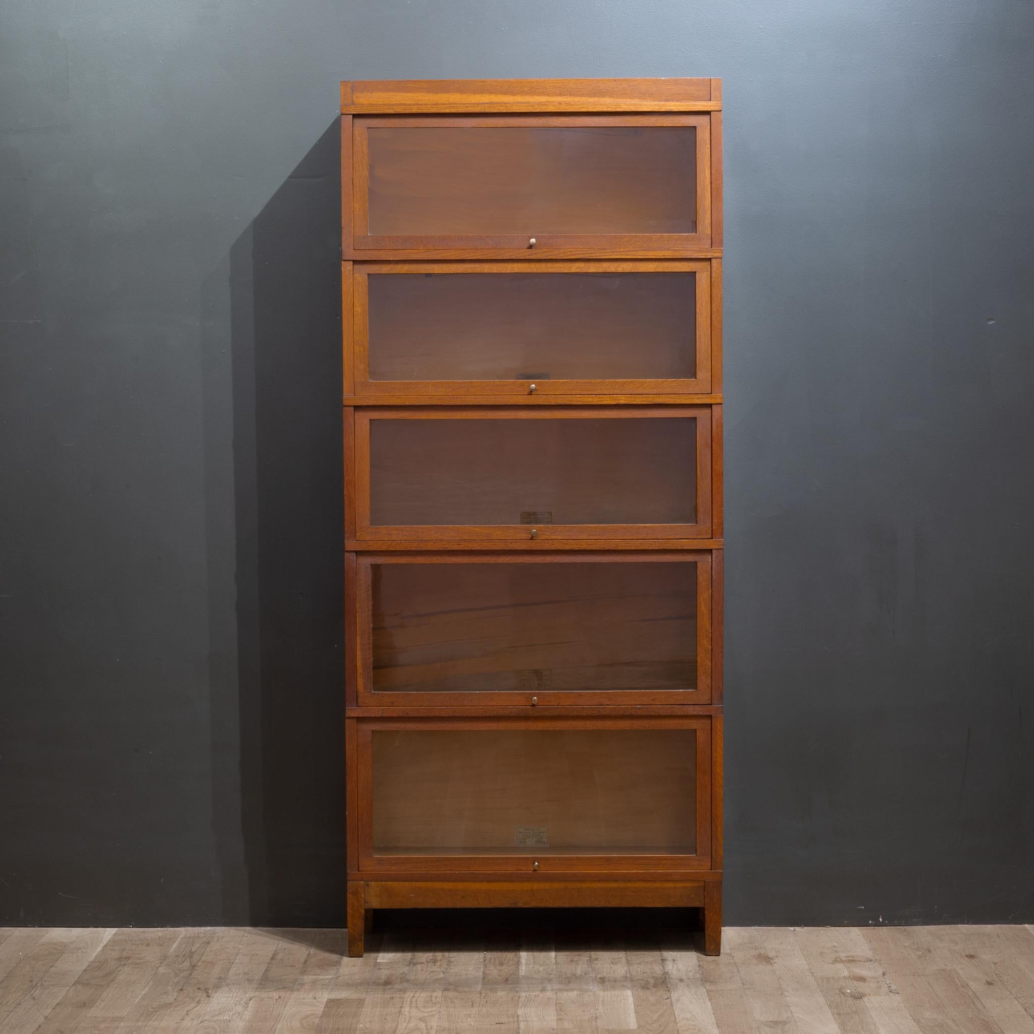 Pair of Globe-Wernicke 5 Stack Lawyer's Bookcases C.1940-Price is Per Piece 3