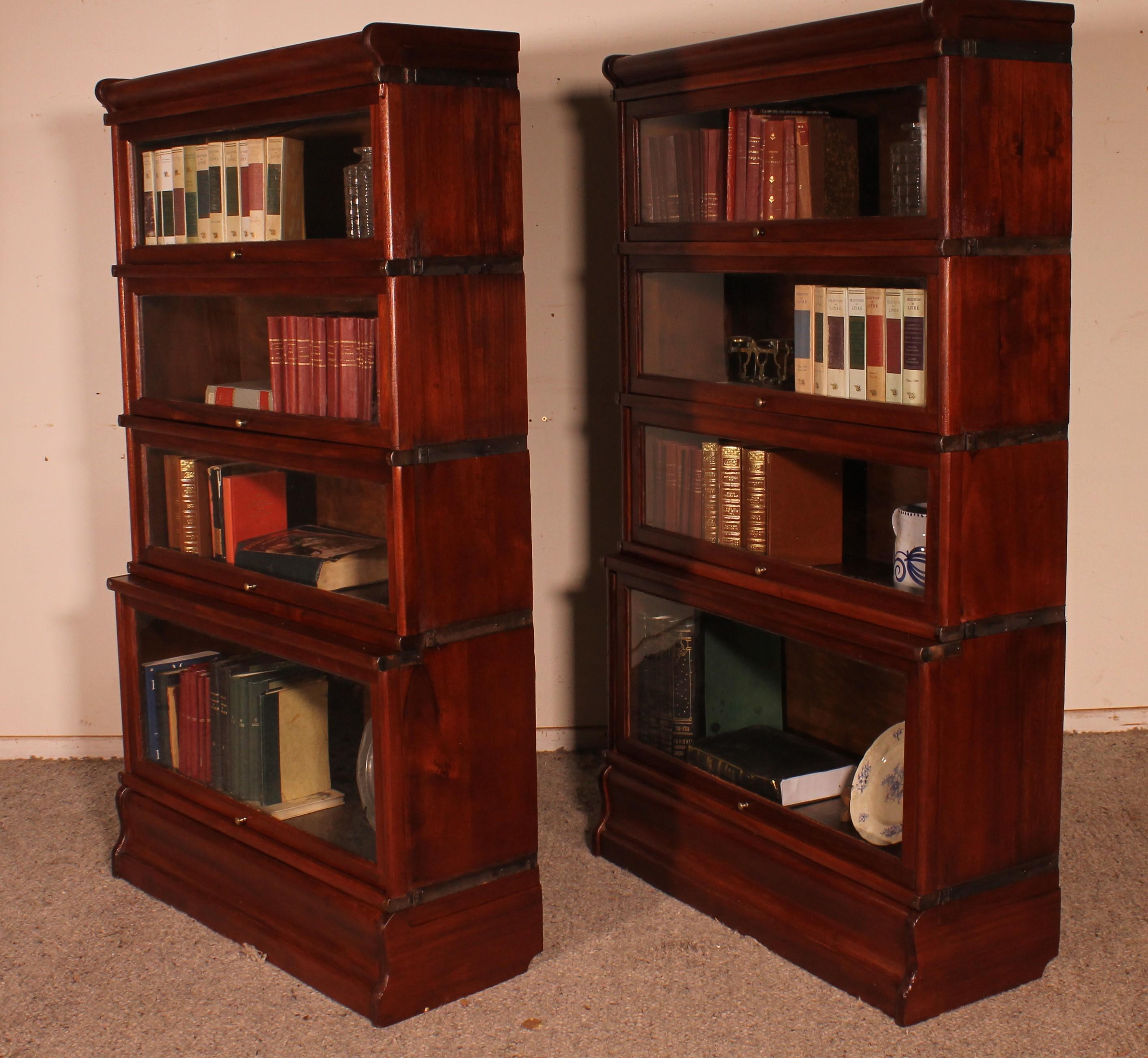 Pair of Globe Wernicke Bookcases in Mahogany, 19th Century For Sale 5