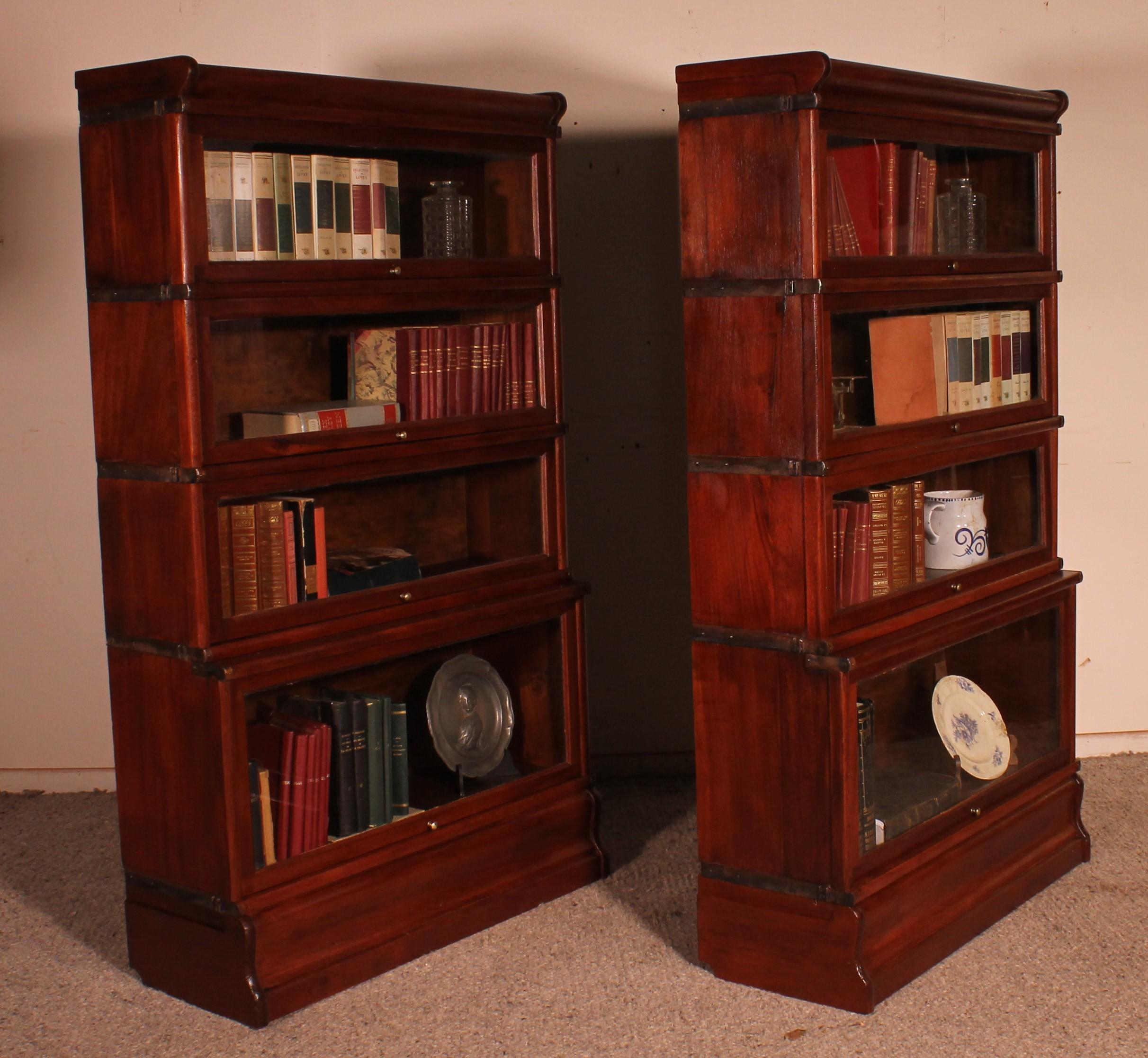 Pair of Globe Wernicke Bookcases in Mahogany, 19th Century For Sale 7
