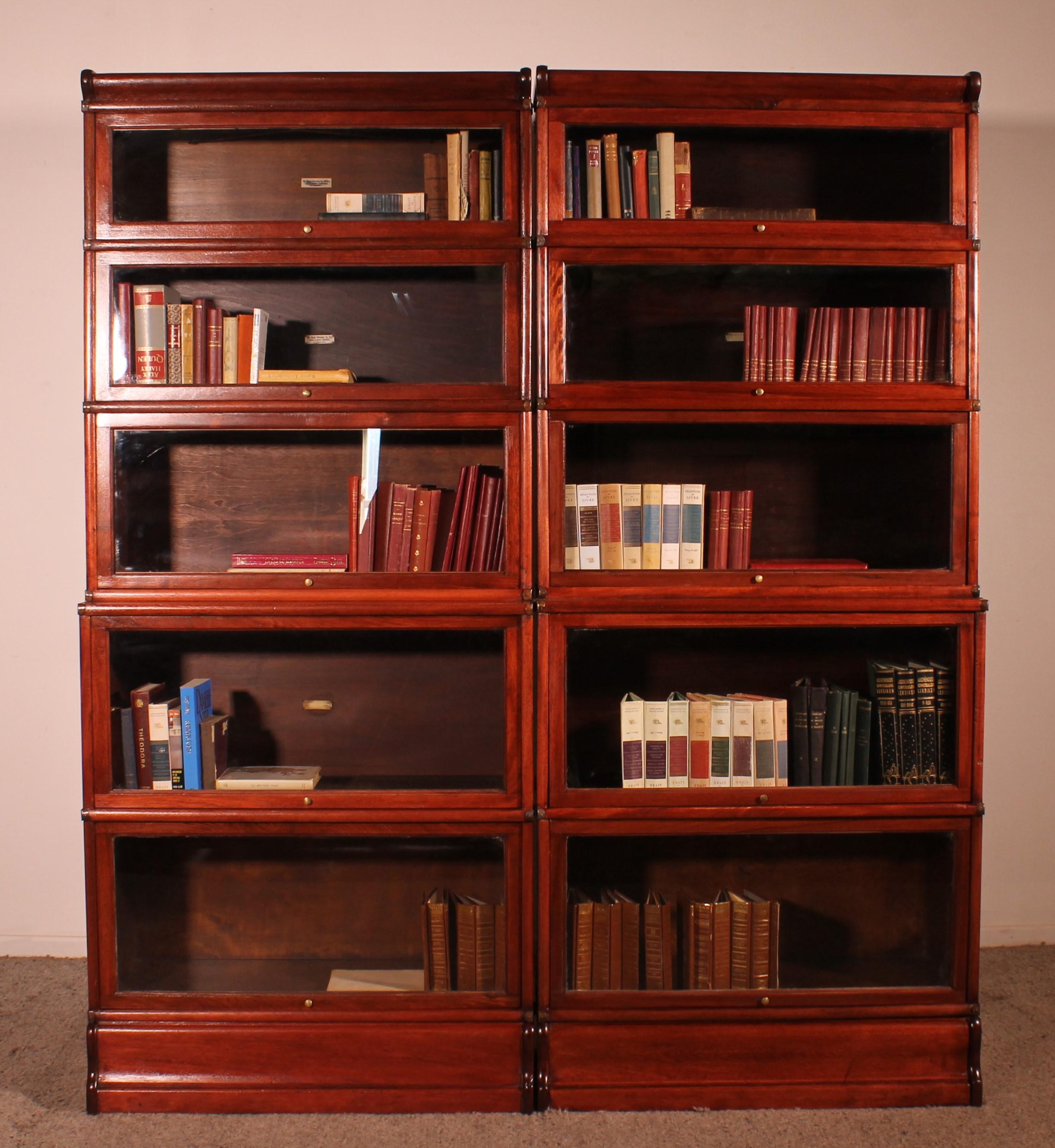 Pair Of Globe Wernicke Bookcases In Mahogany-19th Century In Good Condition For Sale In Brussels, Brussels
