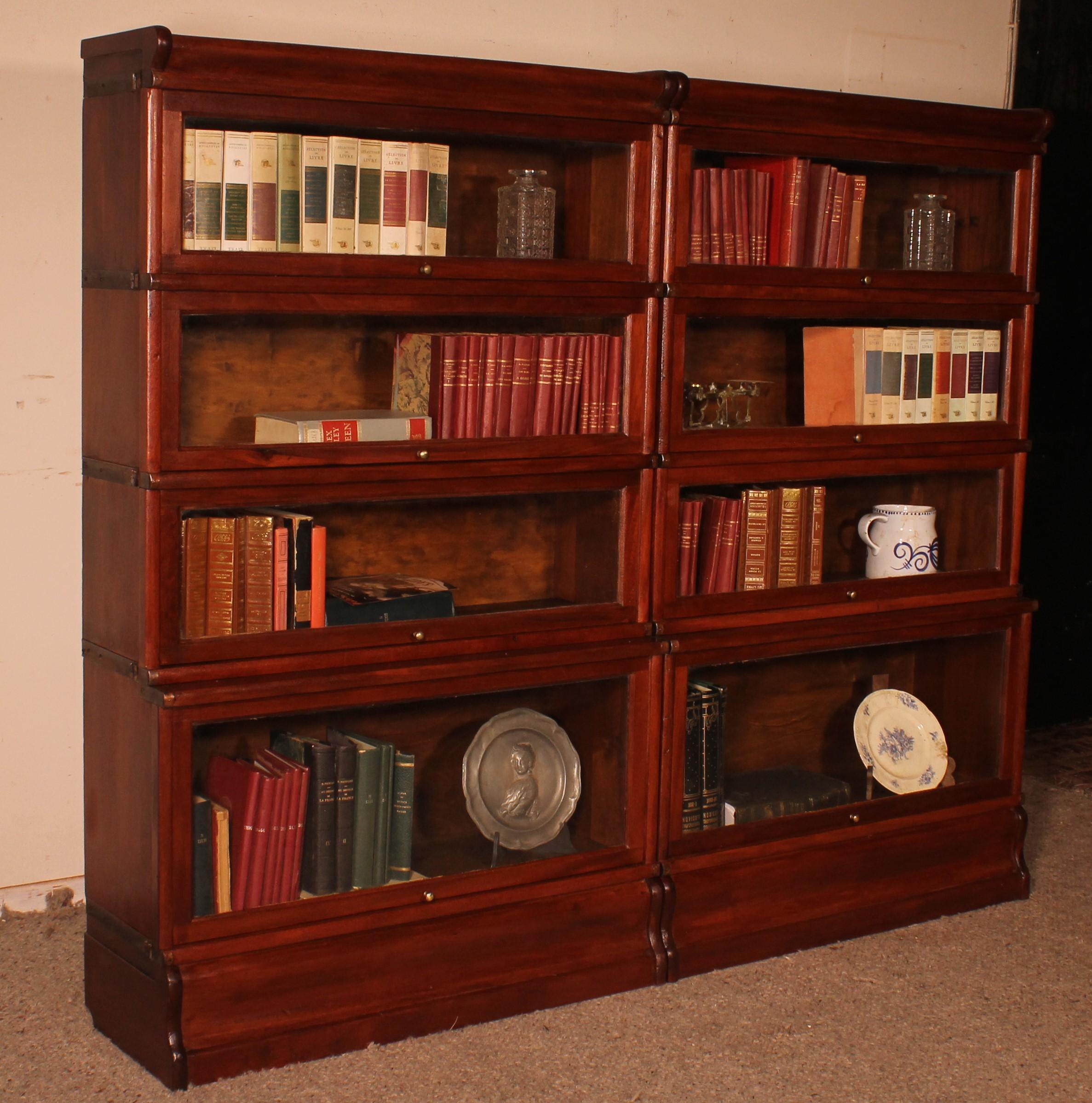 Pair of Globe Wernicke Bookcases in Mahogany, 19th Century For Sale 2