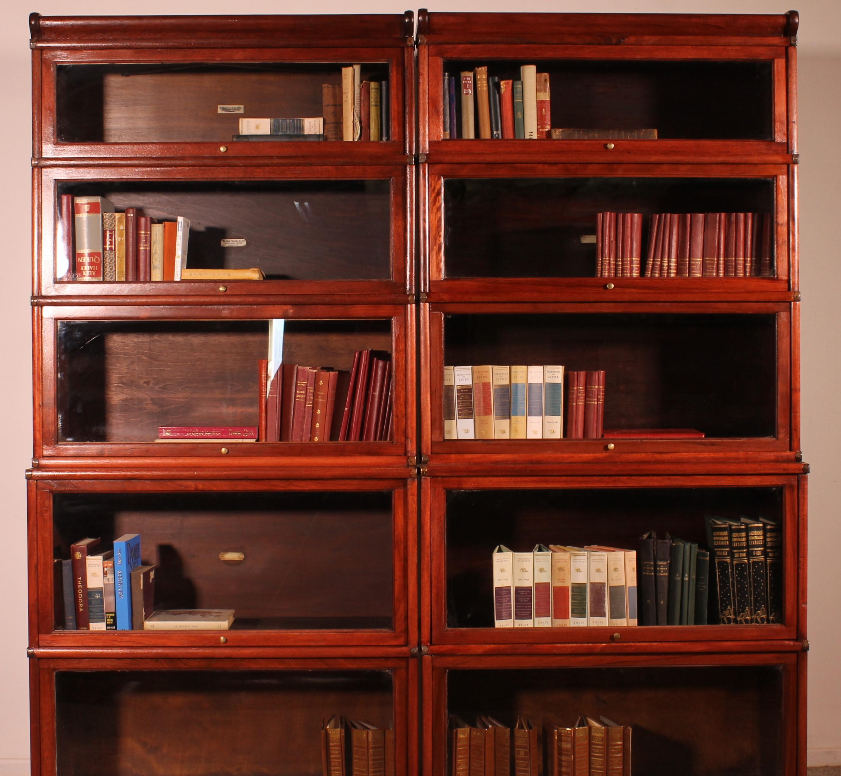 Pair Of Globe Wernicke Bookcases In Mahogany-19th Century For Sale 2