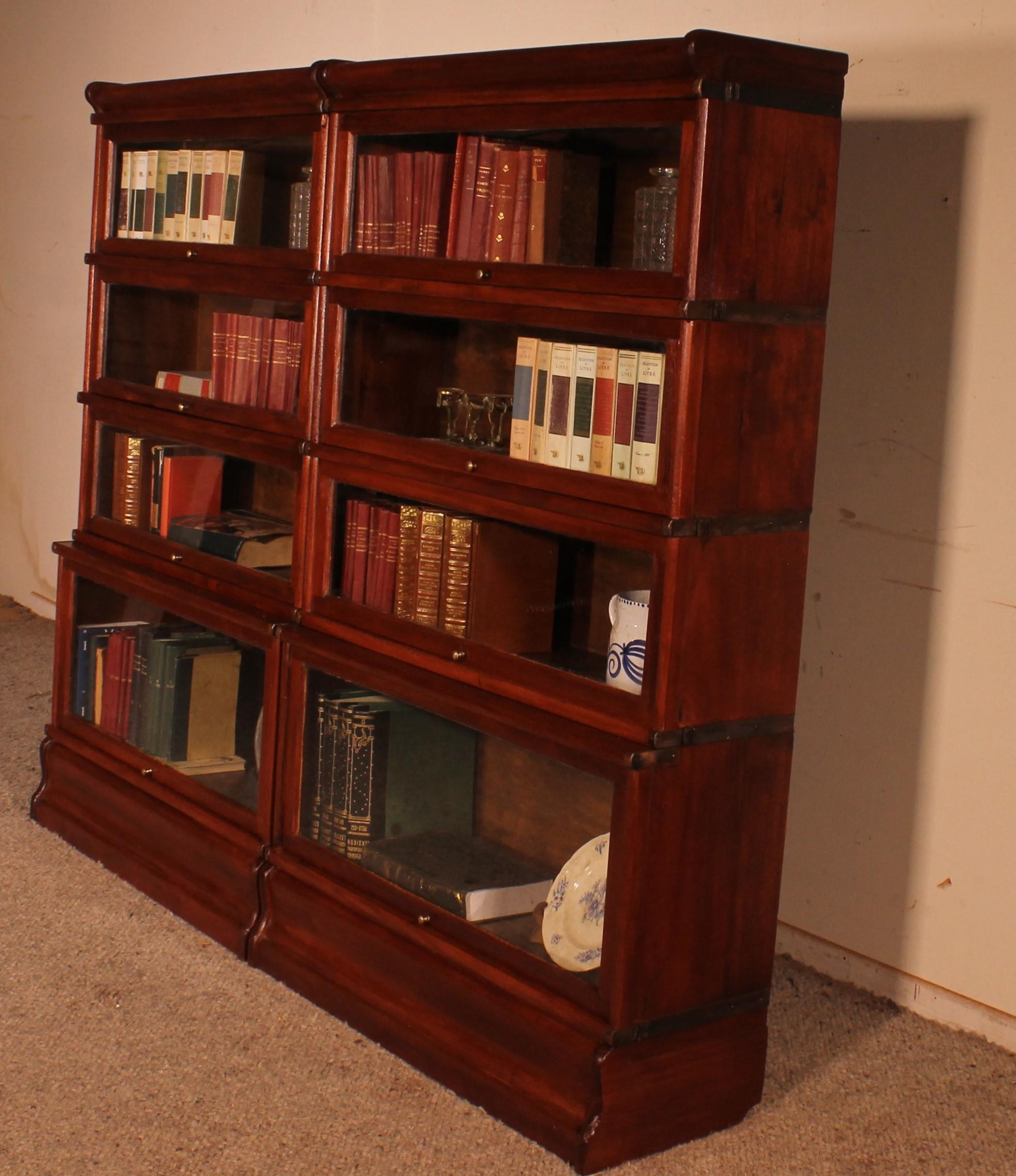 Pair of Globe Wernicke Bookcases in Mahogany, 19th Century For Sale 3
