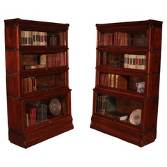 Pair of Globe Wernicke Bookcases in Mahogany, 19th Century