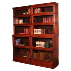 Used Pair Of Globe Wernicke Bookcases In Mahogany-19th Century