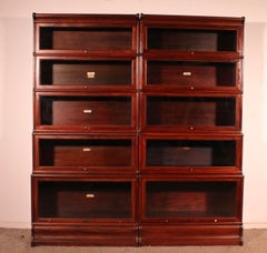 Paar Globe Wernicke London "Wasserfall" Bücherregale in Mahagoni, CIRCA 1900