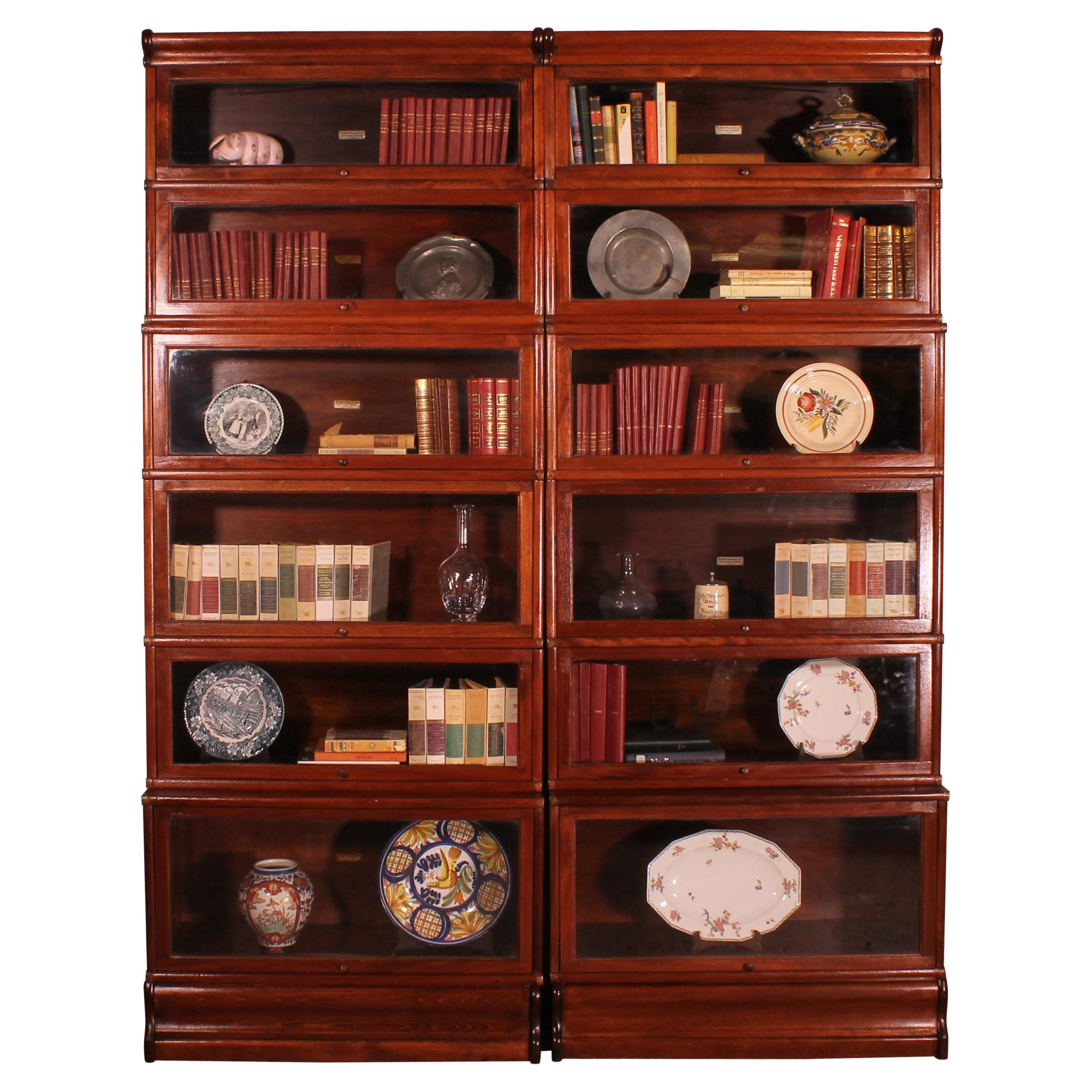 Pair of Antique Glass Door Bookcases For Sale at 1stDibs