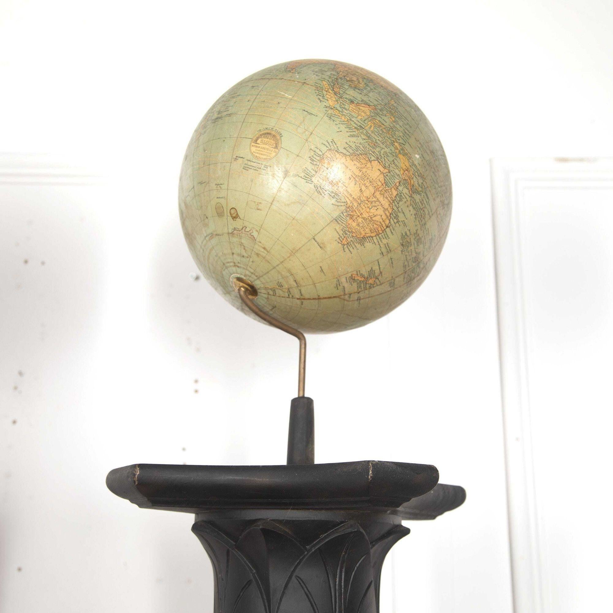 20th Century Pair of Globes on Columns For Sale