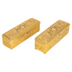 Pair of Glove Boxes or Jewelry Boxes, Napoleon III Period, 19th Century.