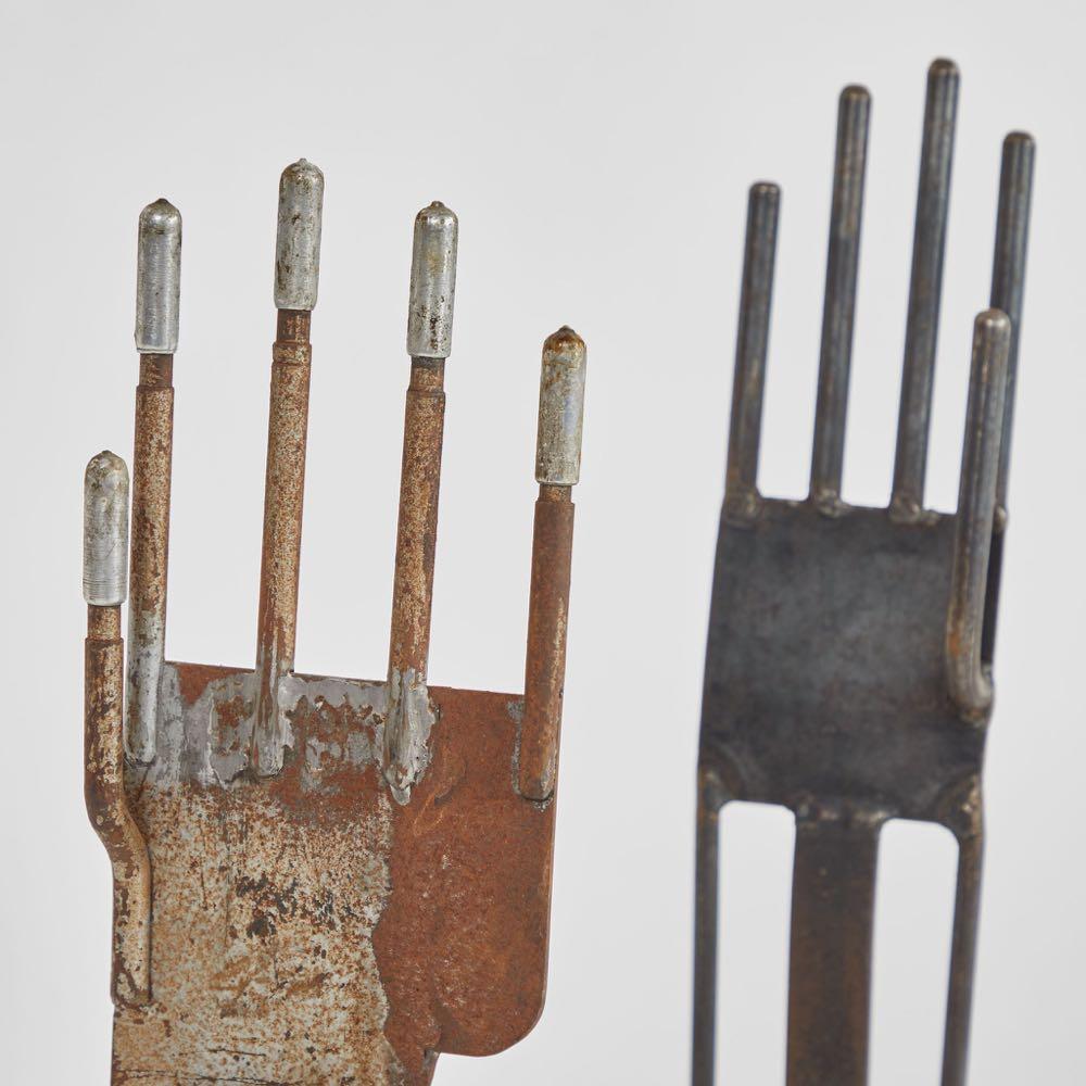 French Pair of Glove Molds in Metal