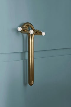 Pair of God and Goddess Brass Sconces by Paul Matter