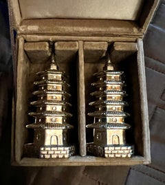 Pair of Godinger Chinoiserie Salt and Pepper in Origninal Neiman Marcus Box