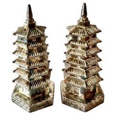 Vintage Pair of Godinger Chinoiserie Salt and Pepper in Origninal Neiman Marcus Box
