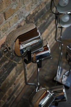 Pair of Goffredo Reggiani 4 Arm Post Modern Chrome Table Lamps